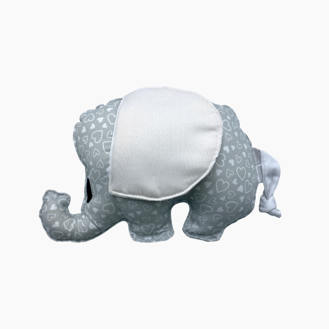 Cojín elefante corazones gris